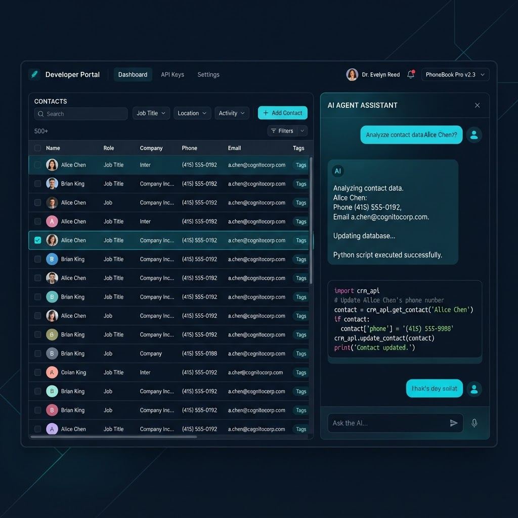 Phone Book Application — dual architecture REST API and AI agent dashboard
